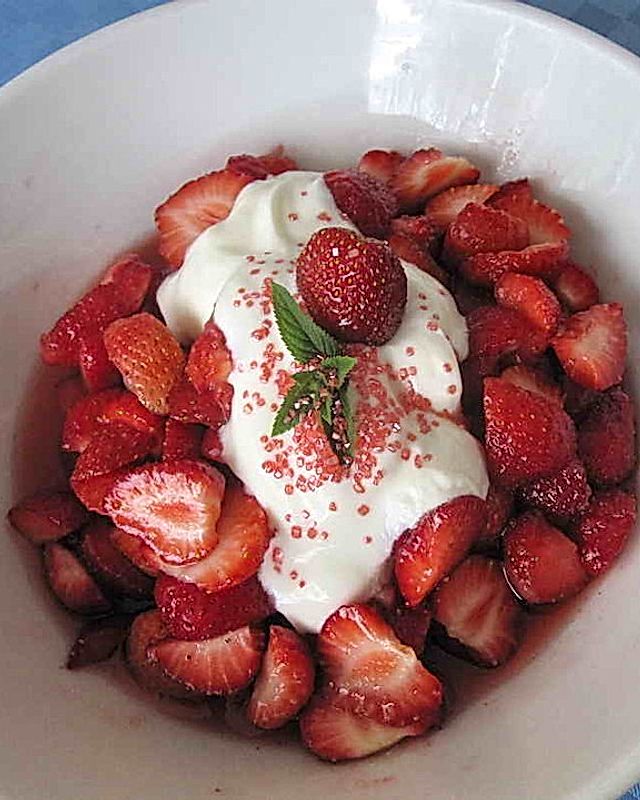 Erdbeersalat mit Mascarpone - Dressing