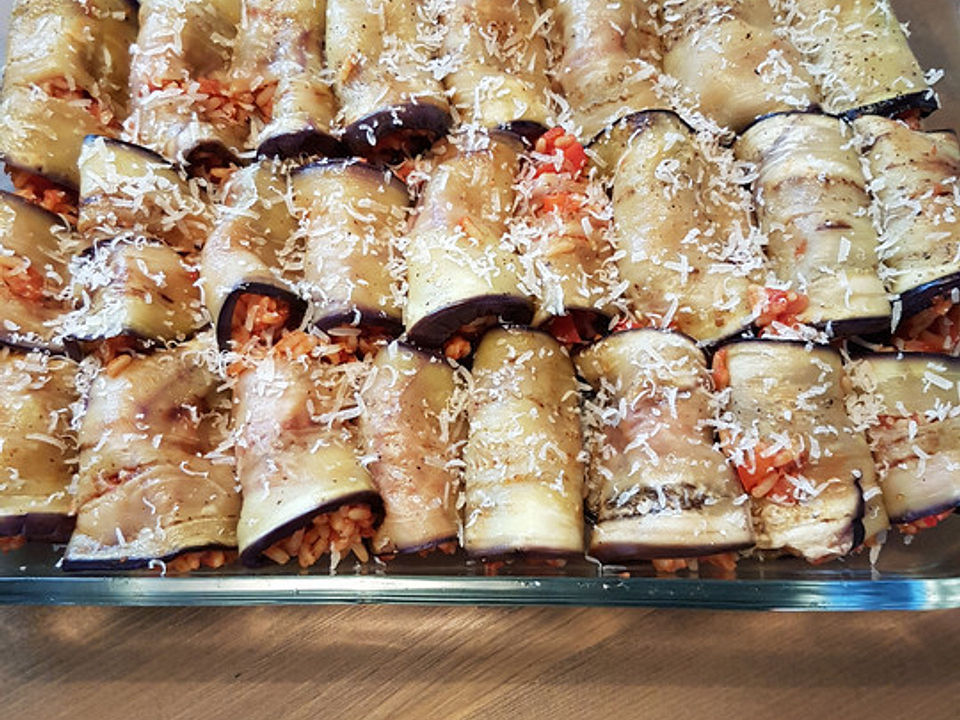 Auberginenröllchen mit würziger Reisfüllung von feuervogel | Chefkoch