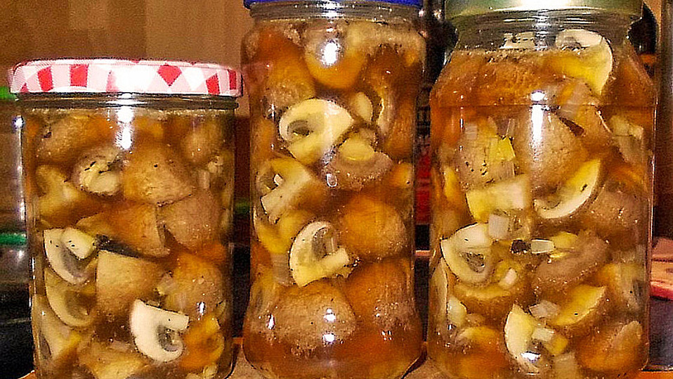 Marinierte Champignons haltbar eingelegt von Herta Marinierte Champignons haltbar eingelegt von Herta