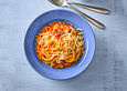 Knoblauch-Spaghetti-mit-Lauch-und-Tomate