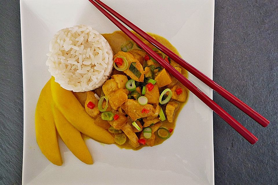 Feuervogels indonesische Hähnchenbrust mit Mango