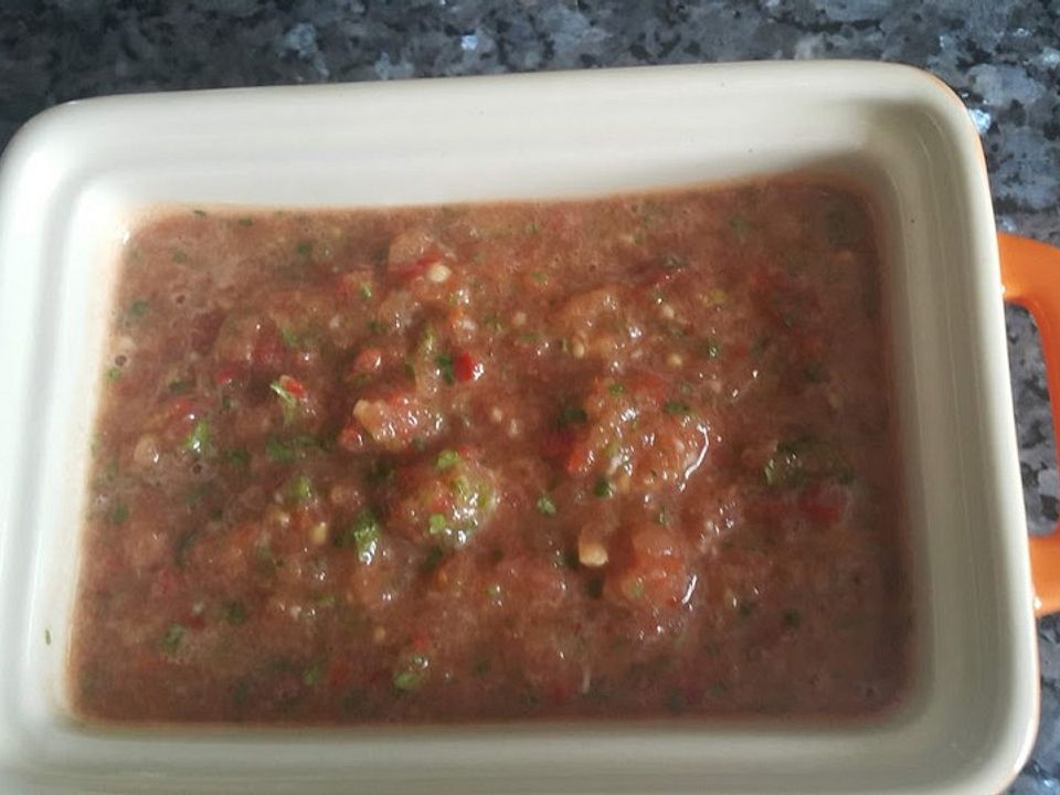 Tomaten Salsa mit frischen Tomaten und Koriander von superrousse| Chefkoch