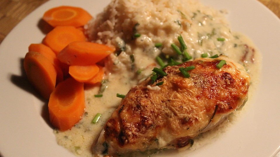 Hähnchenbrust mit Kräutersoße