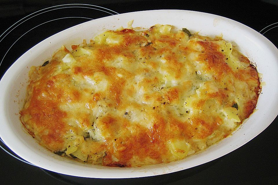 Kartoffel - Kohlrabi Gratin