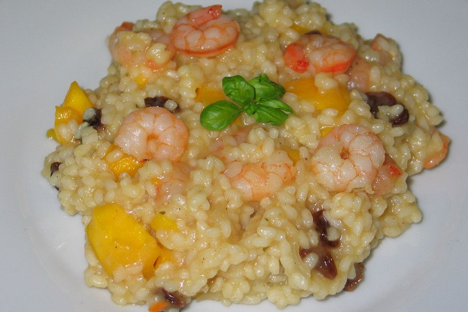 Apfel - Mango - Risotto mit Garnelen