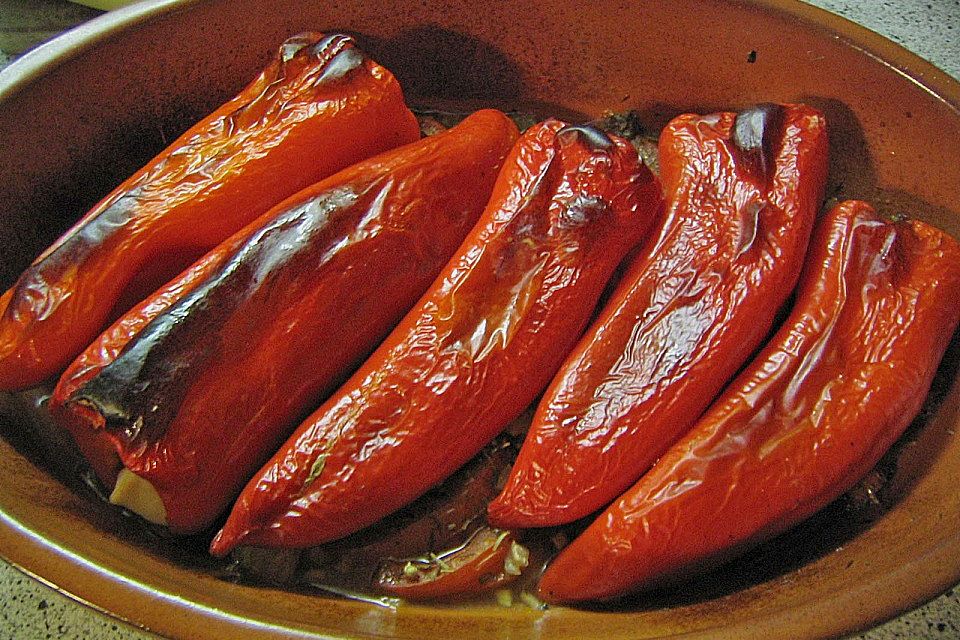 Türkische Paprika aus dem Backofen - sehr knackig