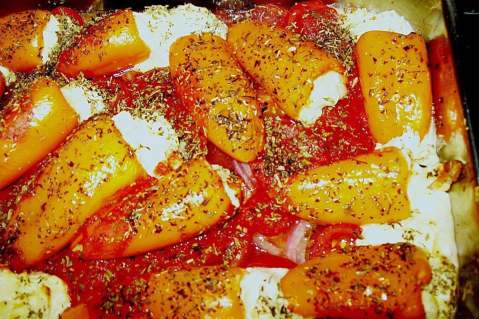 Türkische Paprika aus dem Backofen - sehr knackig