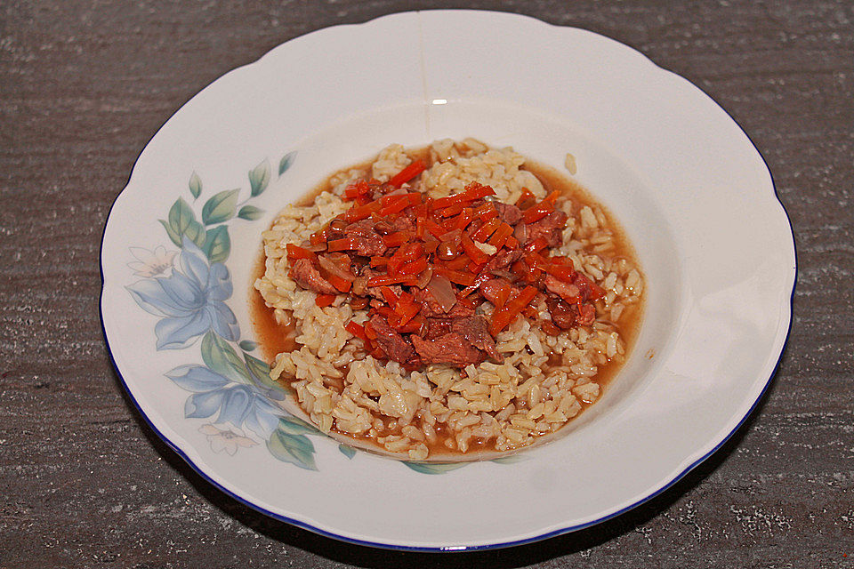 Chili - Gulasch mit Linsen