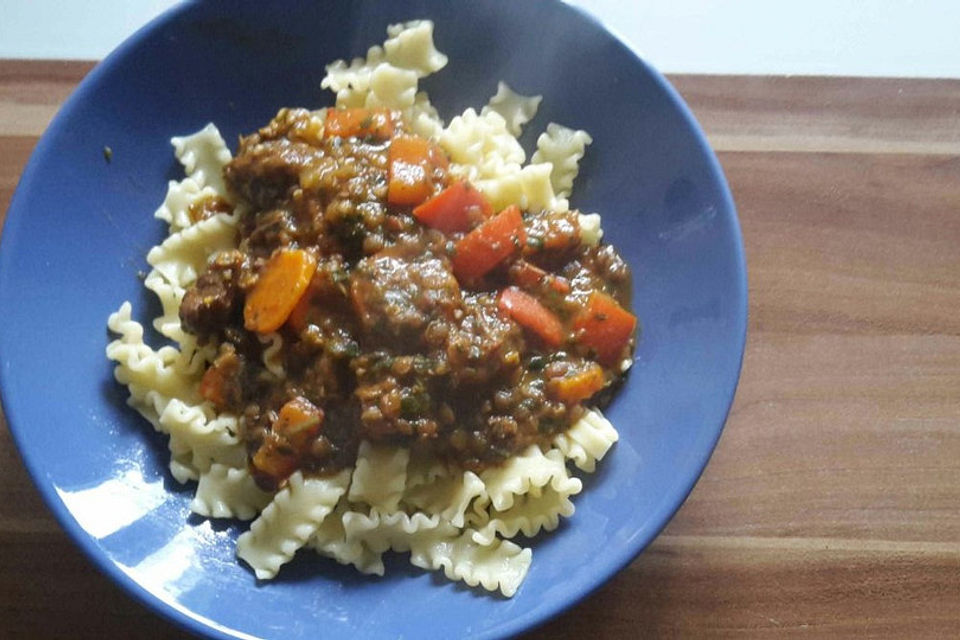 Chili - Gulasch mit Linsen