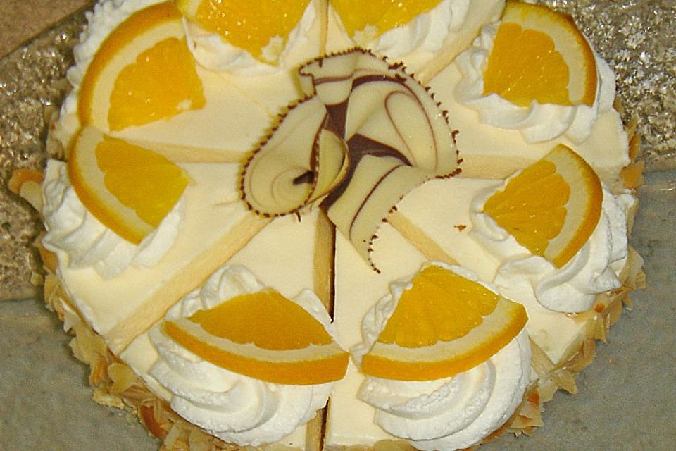 Schmandkuchen mit Mandarinen