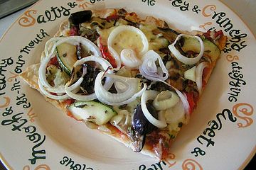 Pizza Mit Artischocken Tomaten Und Zucchini Von Barchenmama Chefkoch