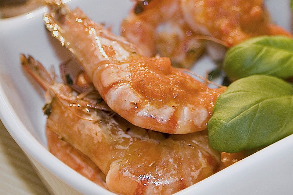 Gambas mit Safran - Tomaten - Mojo