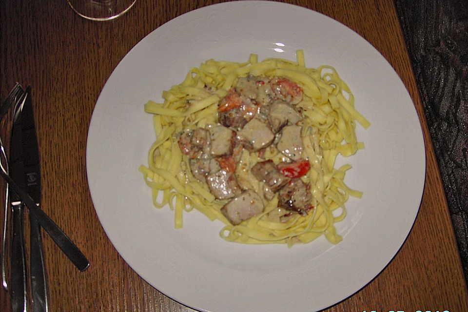 Schweinefilet in Gorgonzolasauce