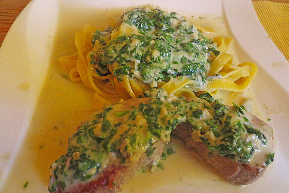 Schweinefilet in Gorgonzolasauce