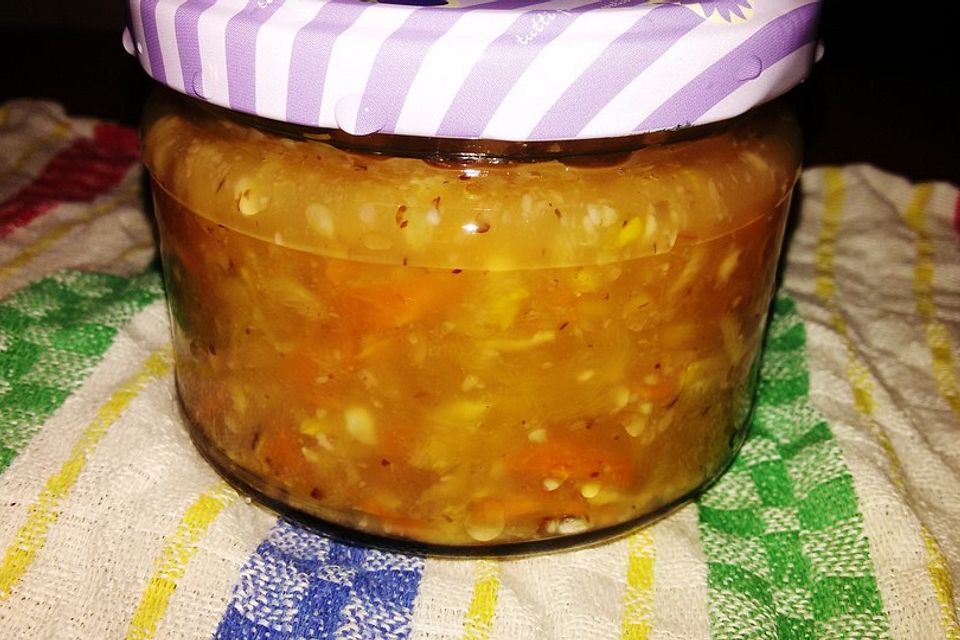 Zucchini - Apfel - Möhren - Nuss - Marmelade