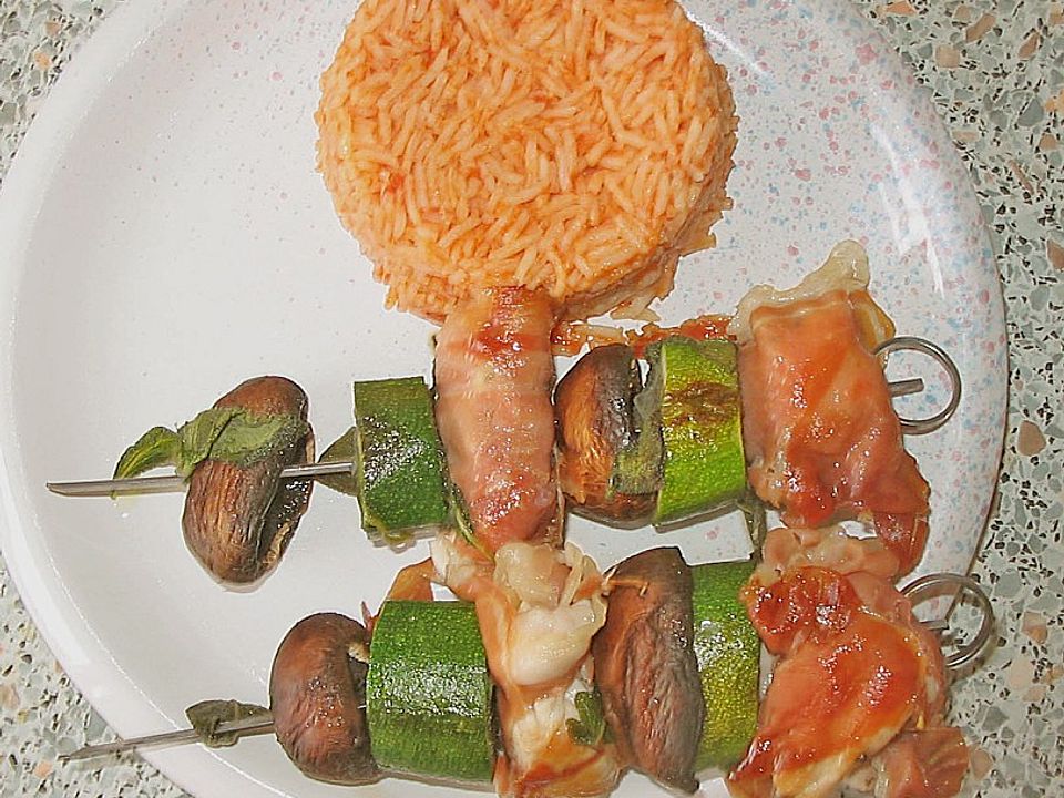 Hähnchenspieße mit Tomatenreis von dieter1954| Chefkoch