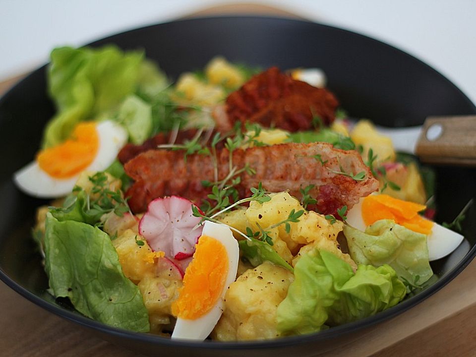 Frühlingssalat mit Kartoffeln und Bacon von chrisch_b| Chefkoch