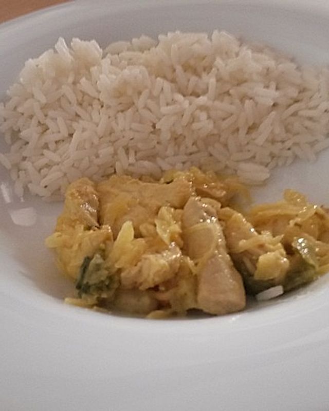 Hähnchenbrust mit Currykraut