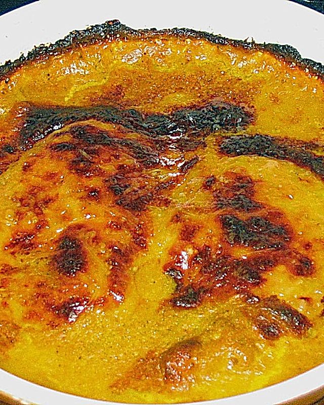 Überbackene Curry - Senf - Schnitzeltaschen