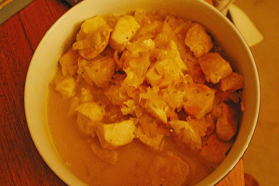 Pasta mit Hähnchen in Orangensauce Pasta mit Hähnchen in Orangensauce