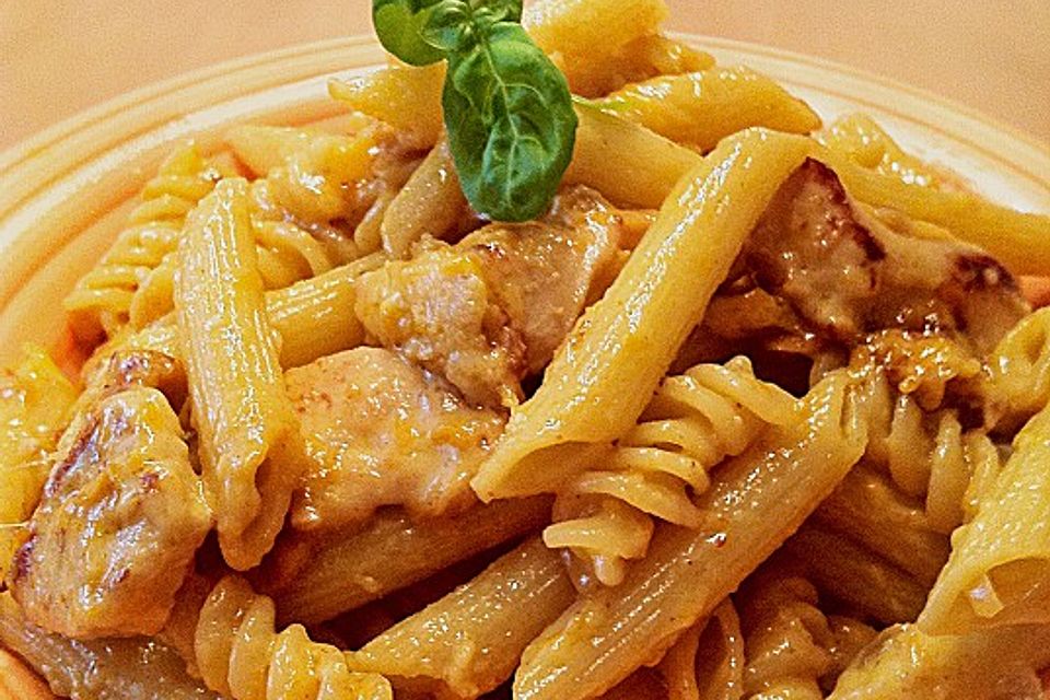 Pasta mit Hähnchen in Orangensauce Pasta mit Hähnchen in Orangensauce
