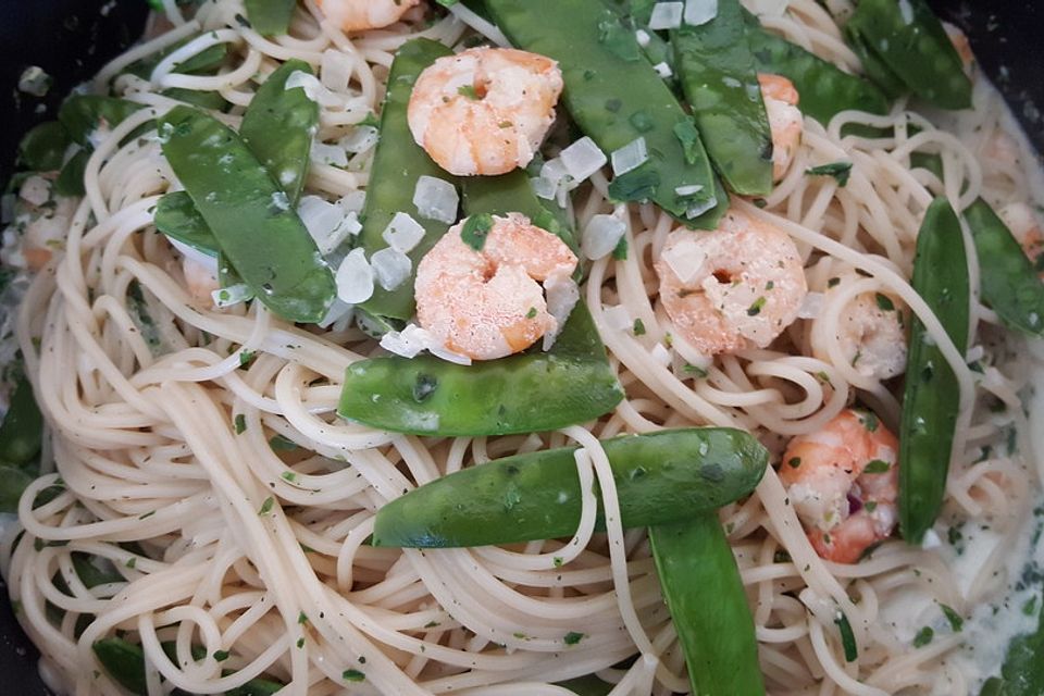 Linguine mit Garnelen