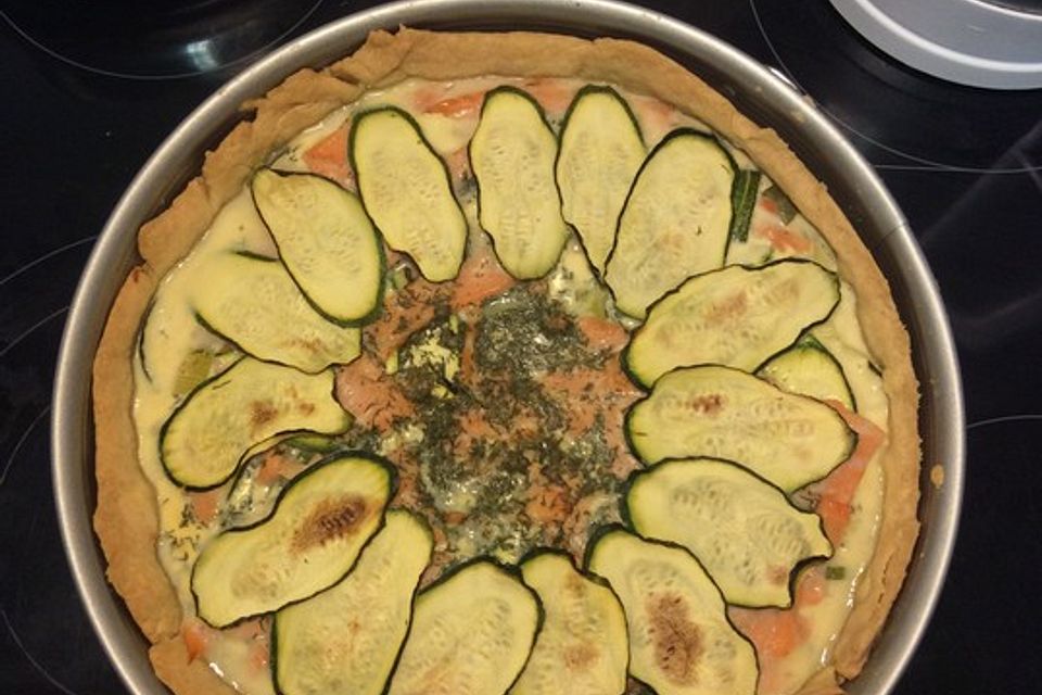 Zucchini - Quiche mit Räucherlachs