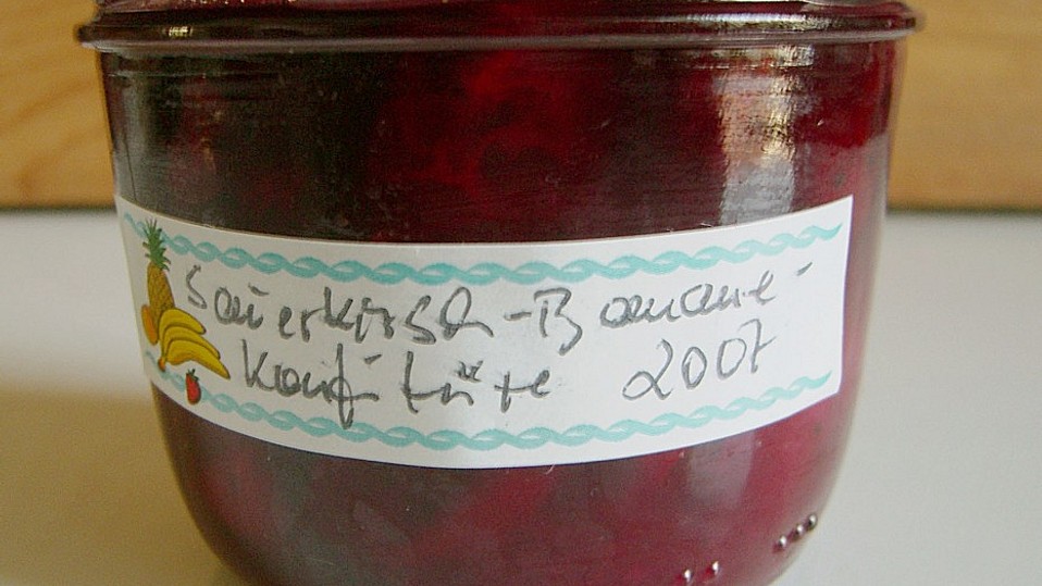Sauerkirsch - Bananen - Konfitüre von Kräuterjule