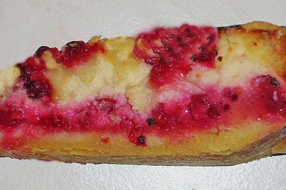 Käse - Streusel - Torte mit Johannisbeeren