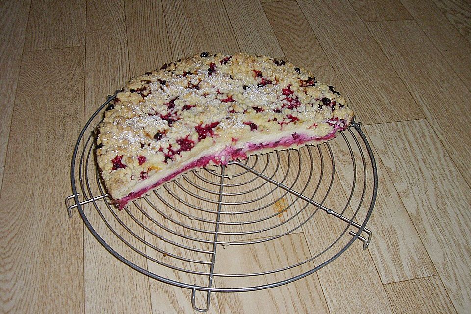 Käse - Streusel - Torte mit Johannisbeeren