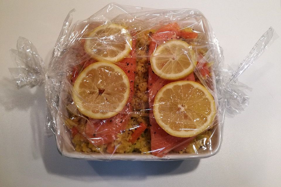 Lachs-Couscous-Päckchen