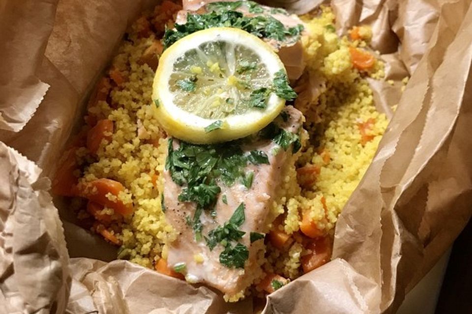 Lachs-Couscous-Päckchen