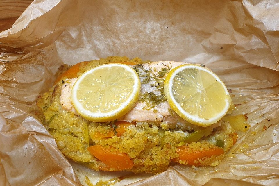 Lachs-Couscous-Päckchen