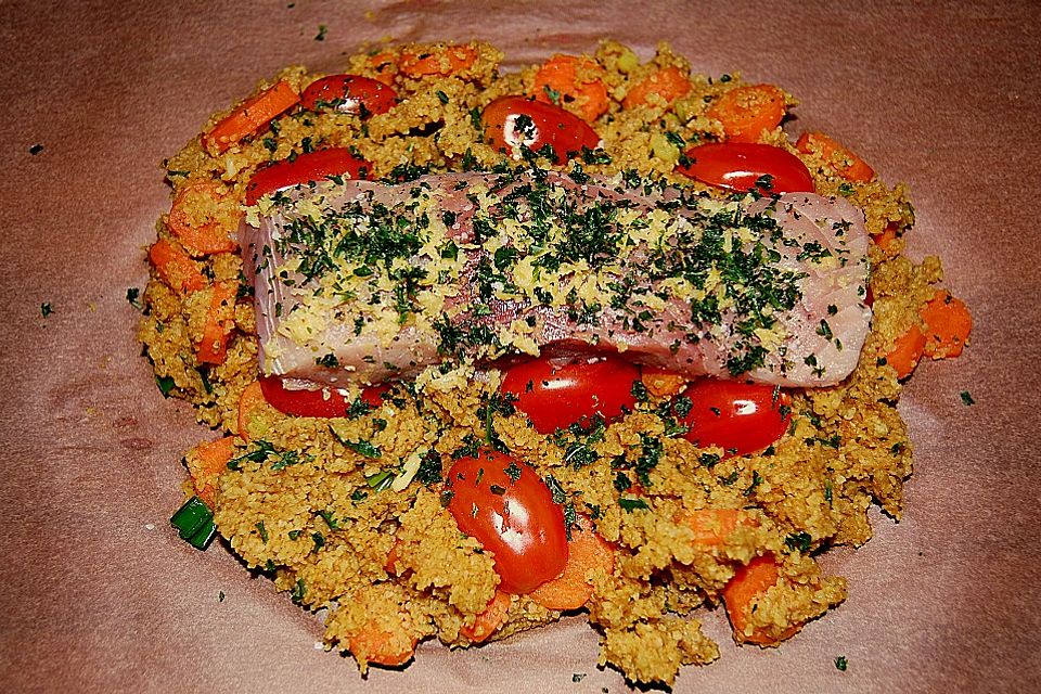 Lachs-Couscous-Päckchen