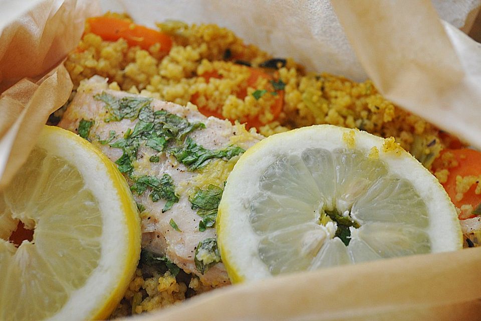 Lachs-Couscous-Päckchen