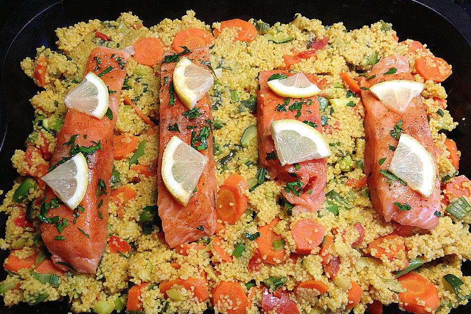 Lachs-Couscous-Päckchen