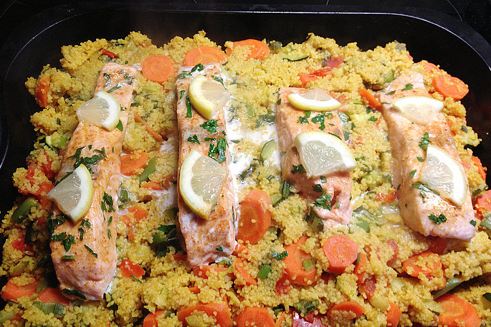 Lachs-Couscous-Päckchen