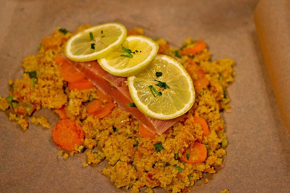 Lachs-Couscous-Päckchen