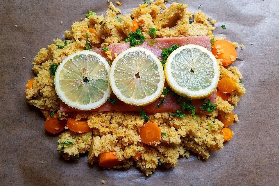 Lachs-Couscous-Päckchen