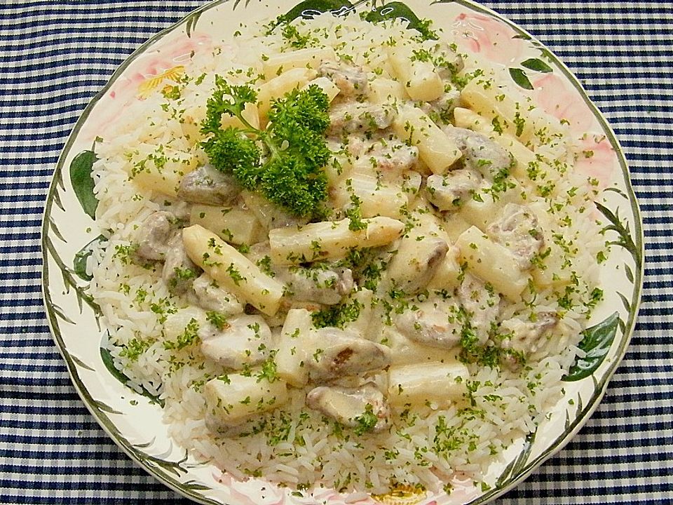 Putengeschnetzeltes mit Spargel und Speck von Cyberlady| Chefkoch