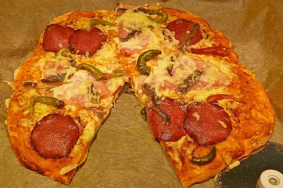 Quark - Öl - Teig für Pizza