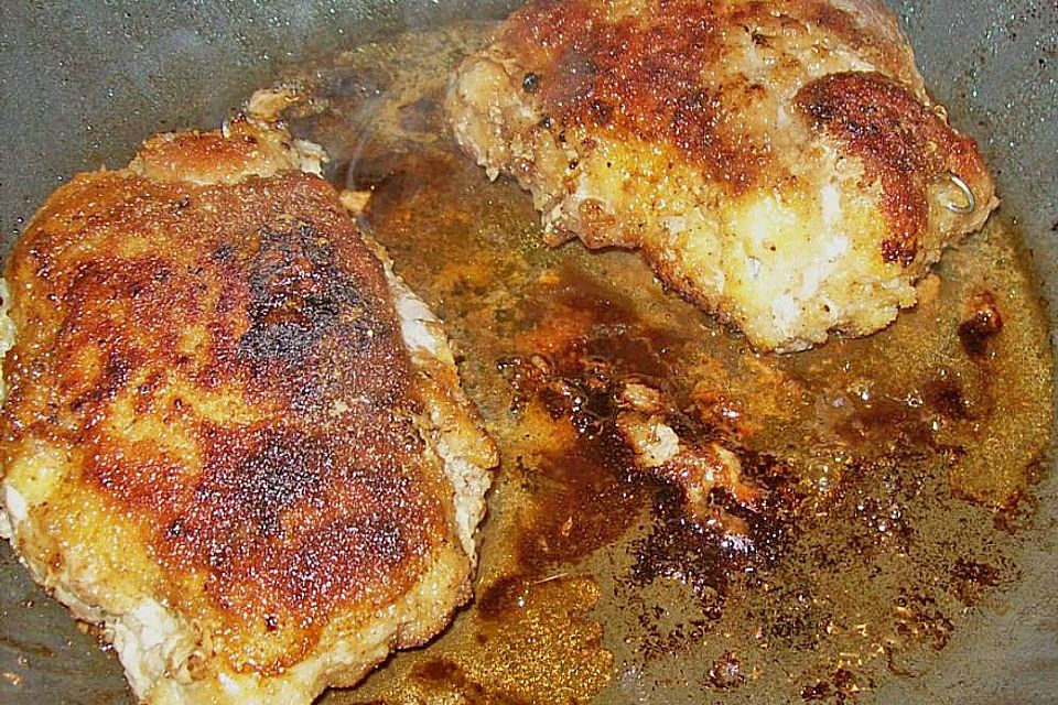 Gefüllte Schweineschnitzel mit Äpfeln