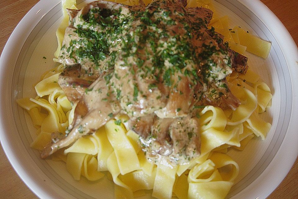 Kräuterseitlinge mit Pasta