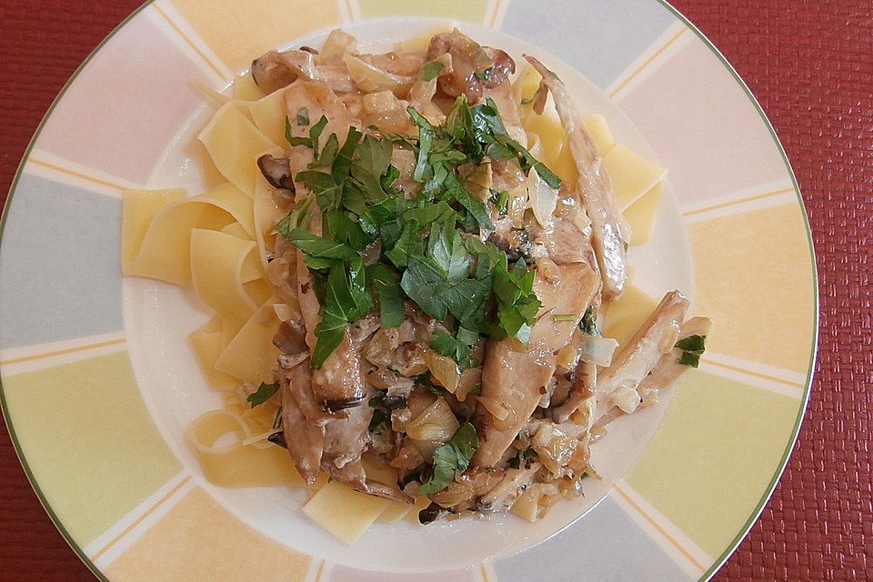 Kräuterseitlinge mit Pasta