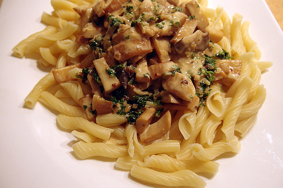 Kräuterseitlinge mit Pasta