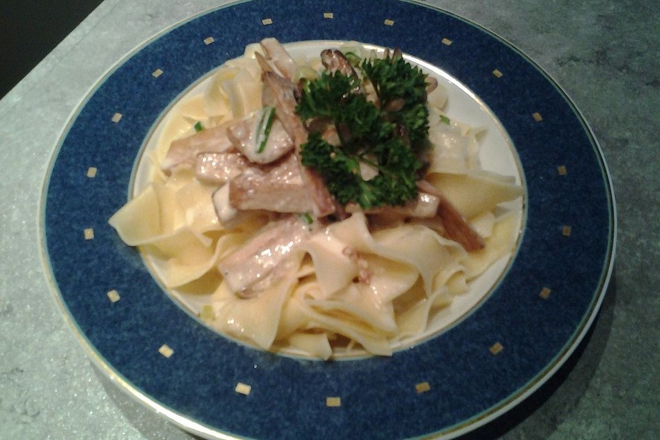 Kräuterseitlinge mit Pasta