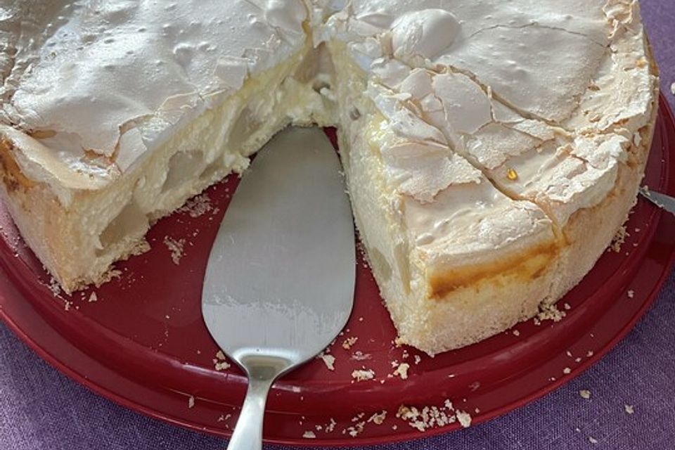 Birnenkuchen mit Baiser