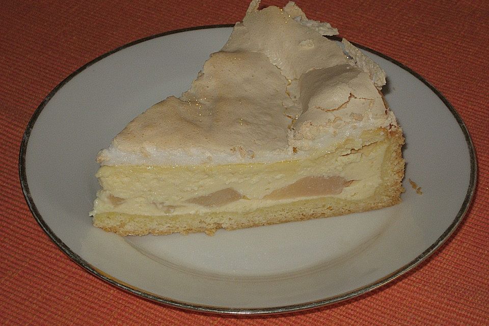 Birnenkuchen mit Baiser