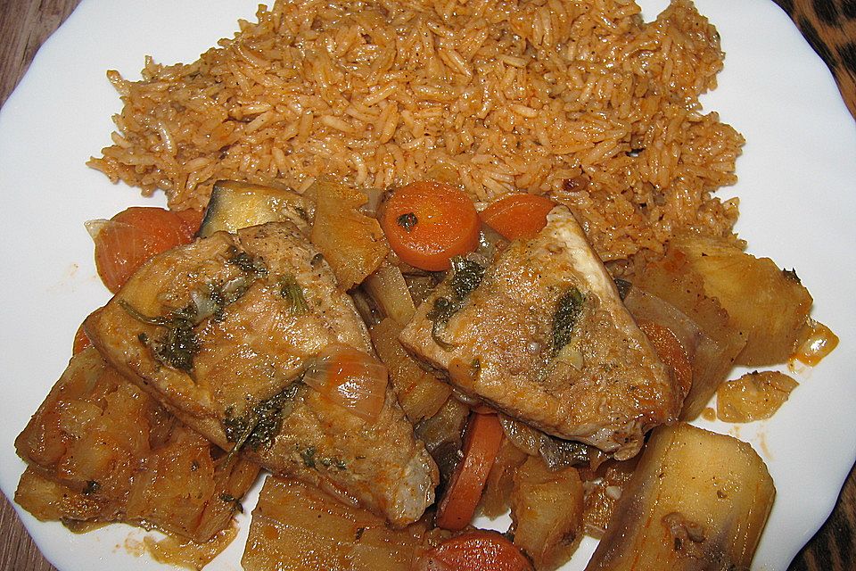 Ceebu Jen - Reis mit Fisch aus Senegal