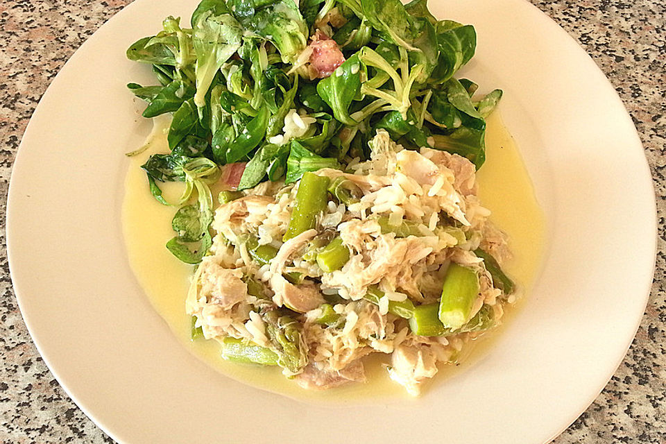 Hühnerfrikassee mit grünem Spargel Hühnerfrikassee mit grünem Spargel